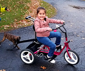 Tessa and her new bike.